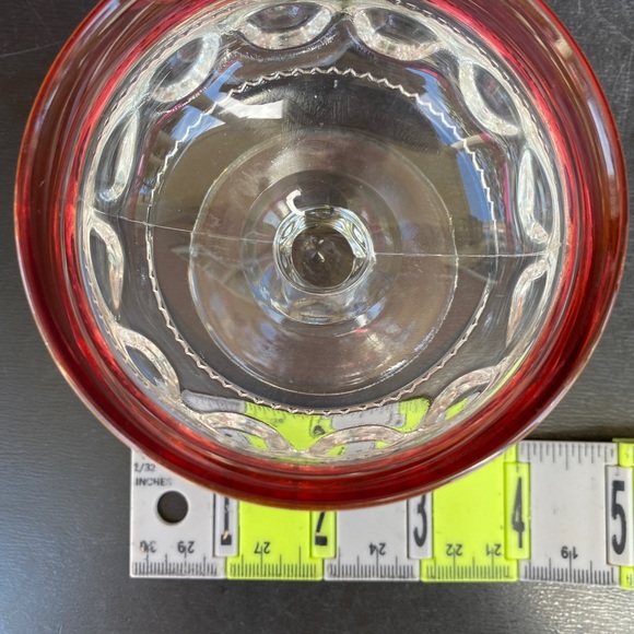 Art Glass King’s Crown Ruby Flash Dessert Dishes - Picture 11 of 12